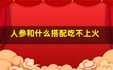 人参和什么搭配吃不上火