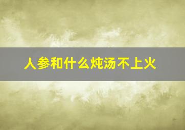 人参和什么炖汤不上火