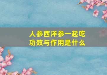 人参西洋参一起吃功效与作用是什么