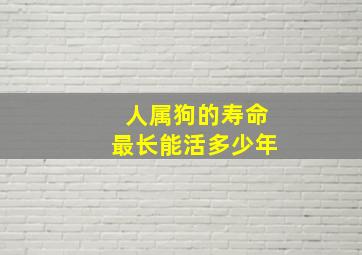 人属狗的寿命最长能活多少年