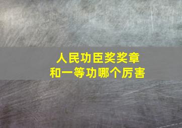 人民功臣奖奖章和一等功哪个厉害