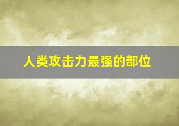 人类攻击力最强的部位