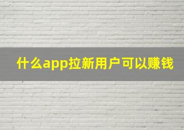 什么app拉新用户可以赚钱