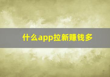 什么app拉新赚钱多