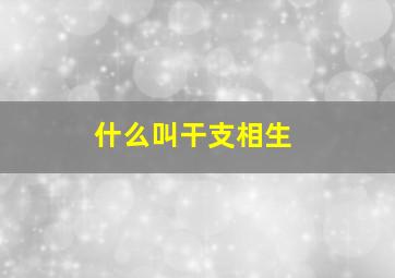 什么叫干支相生