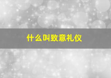 什么叫致意礼仪