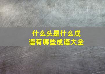 什么头是什么成语有哪些成语大全