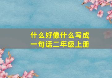 什么好像什么写成一句话二年级上册