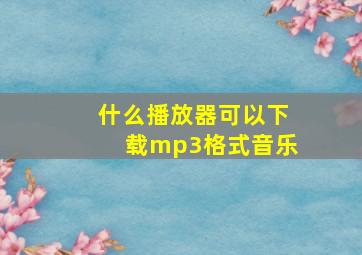 什么播放器可以下载mp3格式音乐