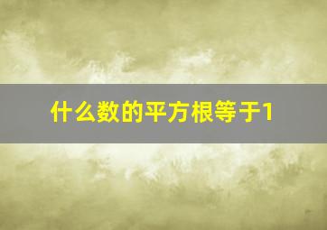 什么数的平方根等于1