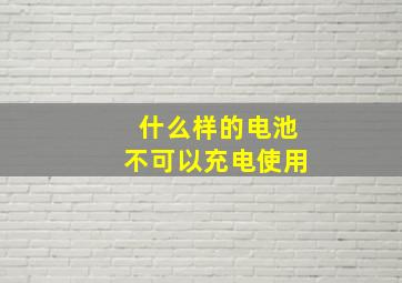 什么样的电池不可以充电使用