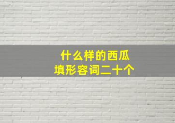 什么样的西瓜填形容词二十个