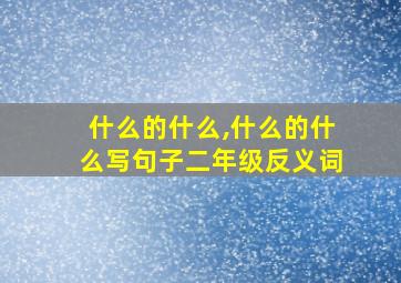 什么的什么,什么的什么写句子二年级反义词