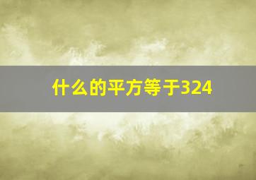 什么的平方等于324