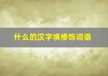 什么的汉字填修饰词语