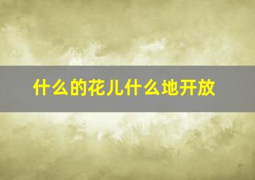 什么的花儿什么地开放