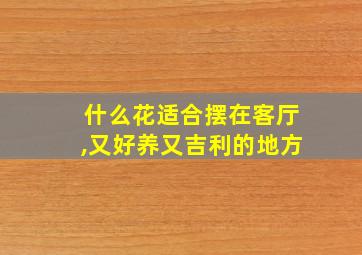 什么花适合摆在客厅,又好养又吉利的地方