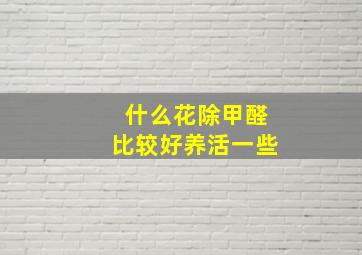 什么花除甲醛比较好养活一些