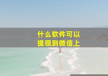 什么软件可以提现到微信上