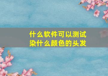 什么软件可以测试染什么颜色的头发