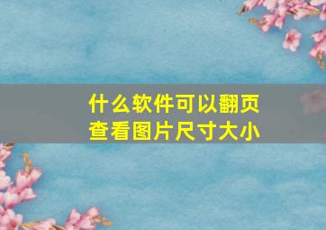 什么软件可以翻页查看图片尺寸大小