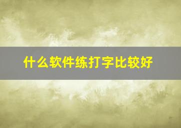 什么软件练打字比较好