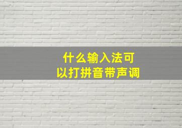 什么输入法可以打拼音带声调