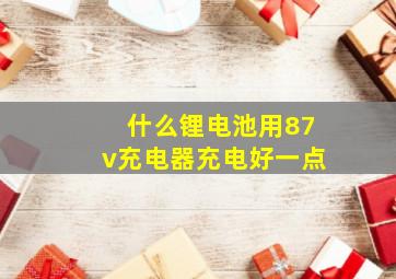 什么锂电池用87v充电器充电好一点