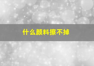 什么颜料擦不掉