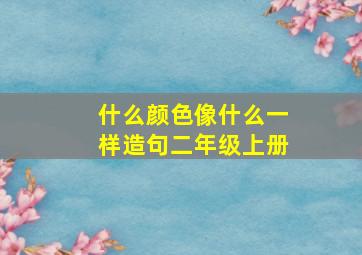 什么颜色像什么一样造句二年级上册