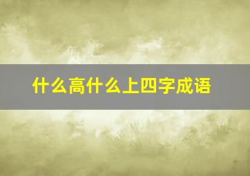 什么高什么上四字成语