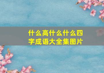 什么高什么什么四字成语大全集图片