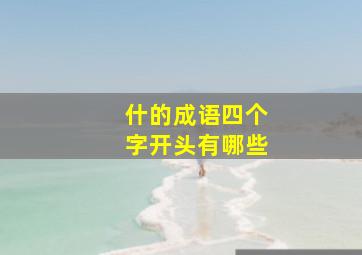 什的成语四个字开头有哪些