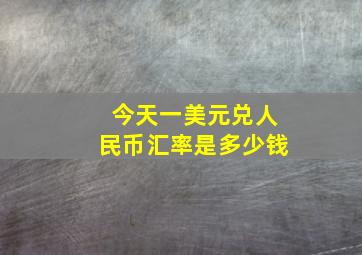 今天一美元兑人民币汇率是多少钱