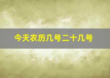 今天农历几号二十几号