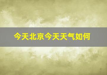 今天北京今天天气如何