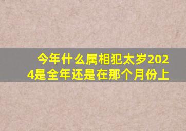 今年什么属相犯太岁2024是全年还是在那个月份上