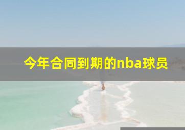 今年合同到期的nba球员