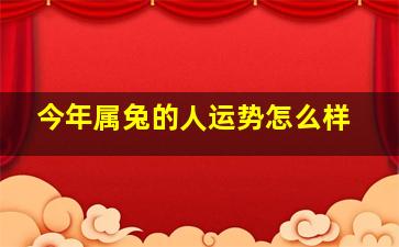 今年属兔的人运势怎么样