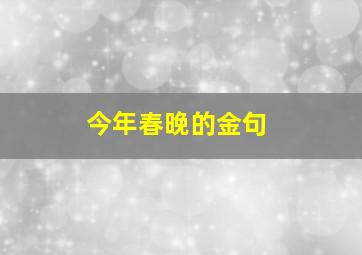 今年春晚的金句