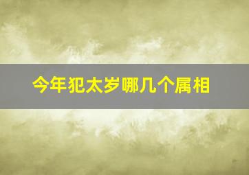 今年犯太岁哪几个属相