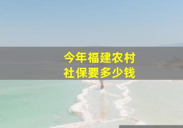 今年福建农村社保要多少钱