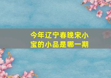 今年辽宁春晚宋小宝的小品是哪一期