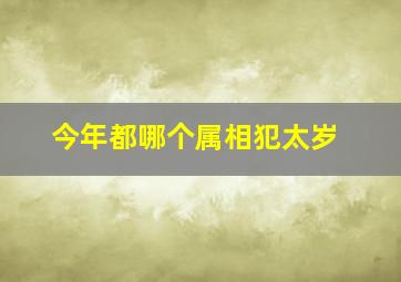 今年都哪个属相犯太岁