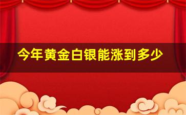 今年黄金白银能涨到多少