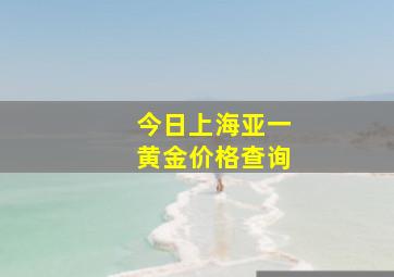 今日上海亚一黄金价格查询