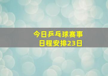 今日乒乓球赛事日程安排23日