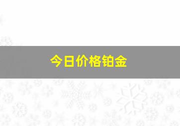 今日价格铂金