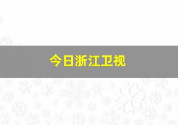 今日浙江卫视