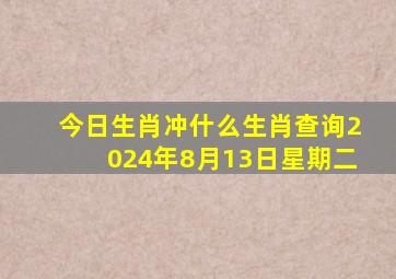 今日生肖冲什么生肖查询2024年8月13日星期二